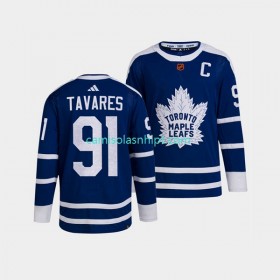 Camiseta Toronto Maple Leafs John Tavares 91 Adidas 2022 Reverse Retro Azul Authentic - Homem